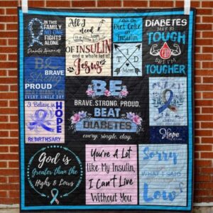 Beat Diabetes Quilt Blanket Aa22  Quilt
